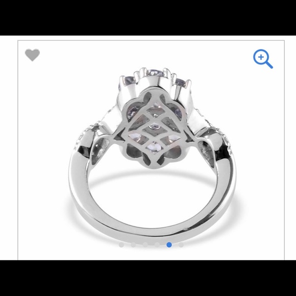 Peacock Tanzanite, Zircon Ring in Platinum over - Picture 3 of 5